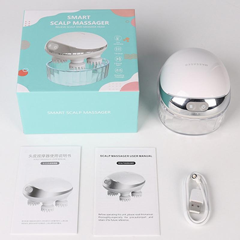 Electric Head Massager With Hot Compress & Vibration Waterproof English Version 6