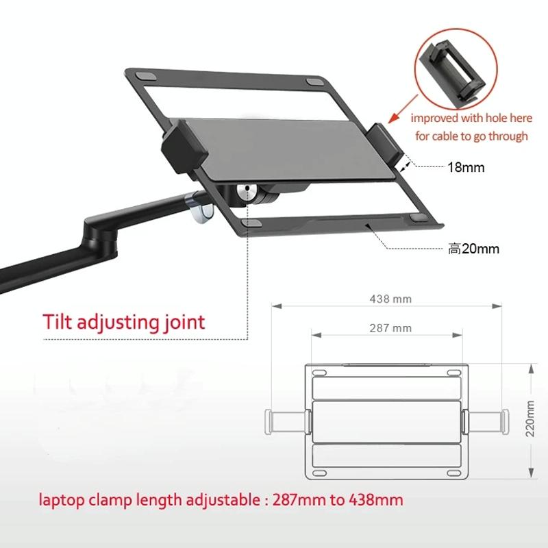 Adjustable Desktop Stand for 17-32 and 12-17 Monitors - Aluminum - Black 4