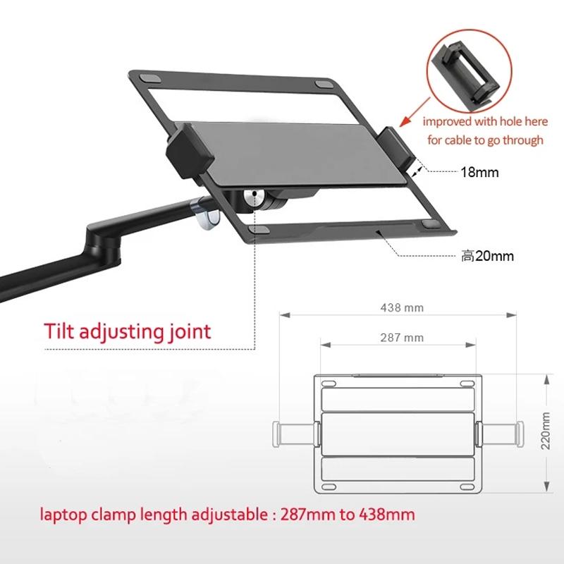 Adjustable Desktop Stand for 17-32 and 12-17 Monitors - Aluminum - Black 11