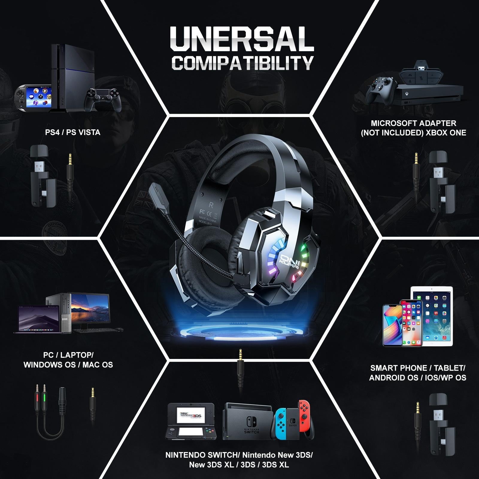 Tri-Mode Bluetooth Gaming Headset Black 9
