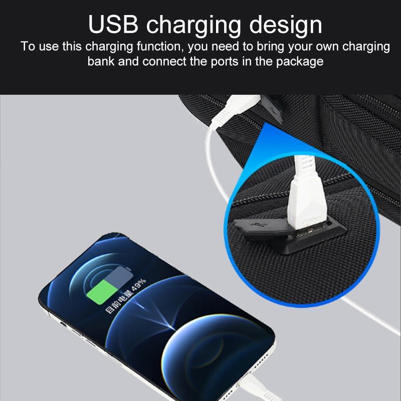 18 Inch Waterproof Double Shoulder Backpack With Usb Black 4