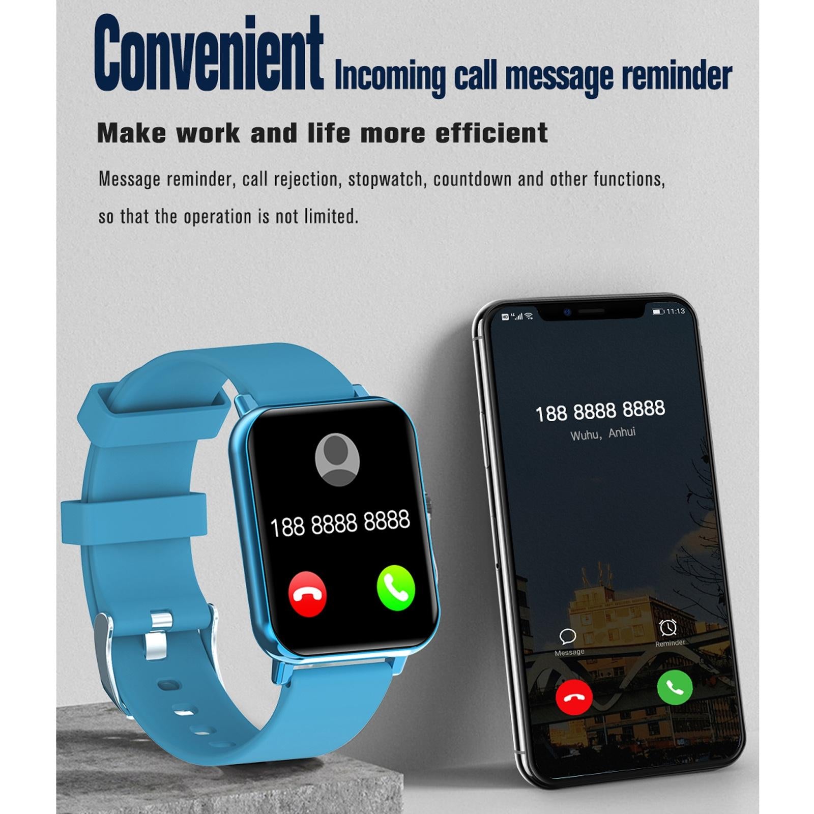 1.69 Inch Tft Screen Ip67 Waterproof Smart Watch Support Body Temperature Monitoring / Sleep Monitoring / Heart Rate Monitoring / Incoming Call Reminder - Black 7