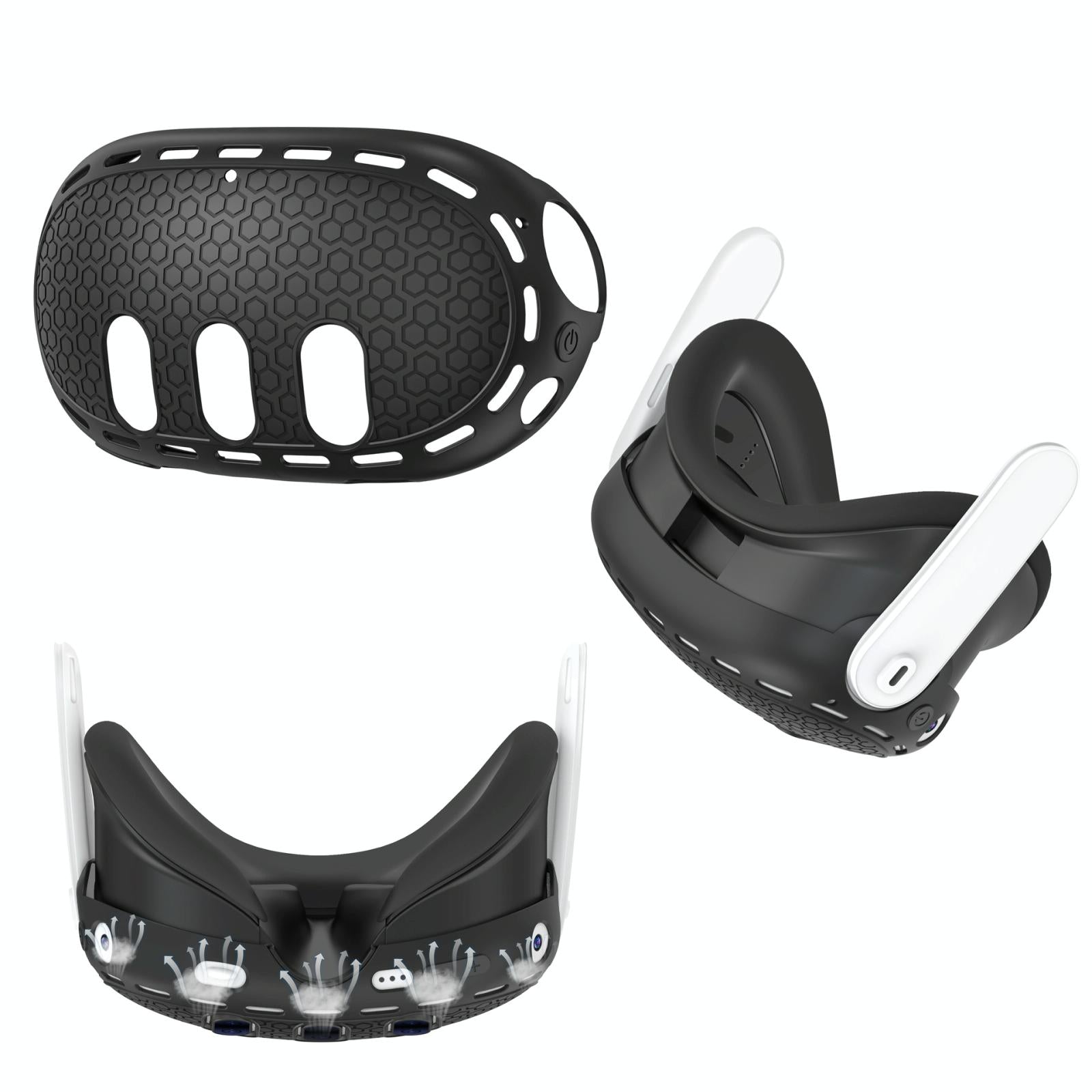 Silicone Vr Host Case for Meta Quest 3 - Fits All Sizes - Black 5