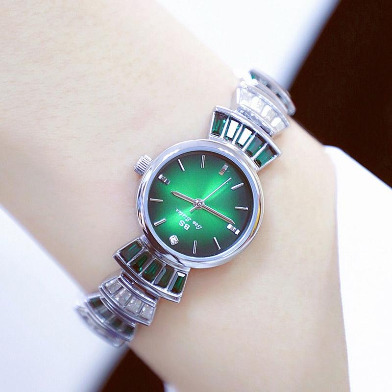 Women Diamond Symphony Wrist Watch with Inlaid Diamonds - Golden Red 13