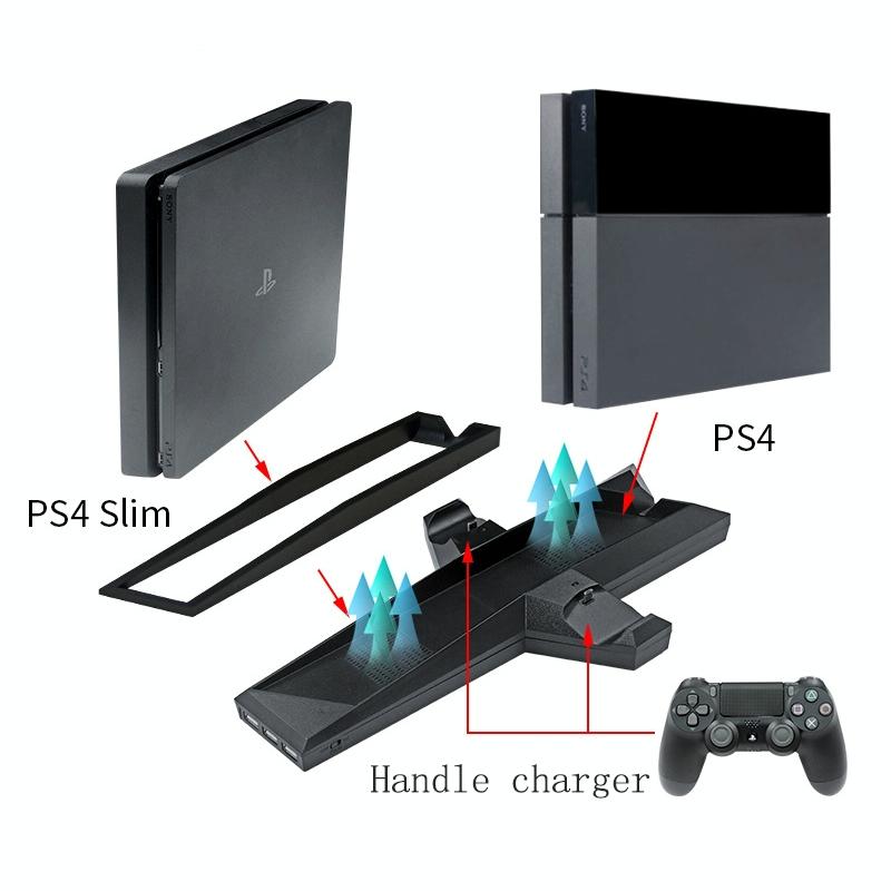 Ps4 Dual Handle Charging Base with Console Radiator - Black 7