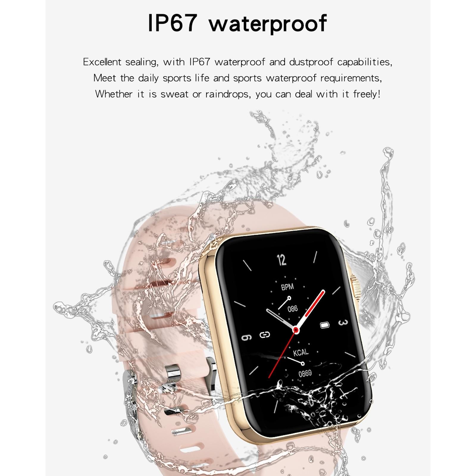1.6 Inch Waterproof Smart Watch With Ips Colour Screen Sport Sleep Heart Rate Monitoring - Black 11