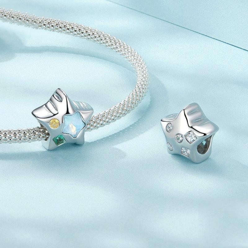 925 Sterling Silver Zircon Mini Star Bracelet 4