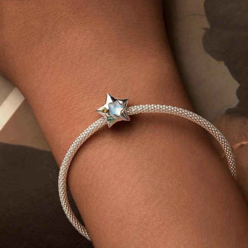 925 Sterling Silver Zircon Mini Star Bracelet 6