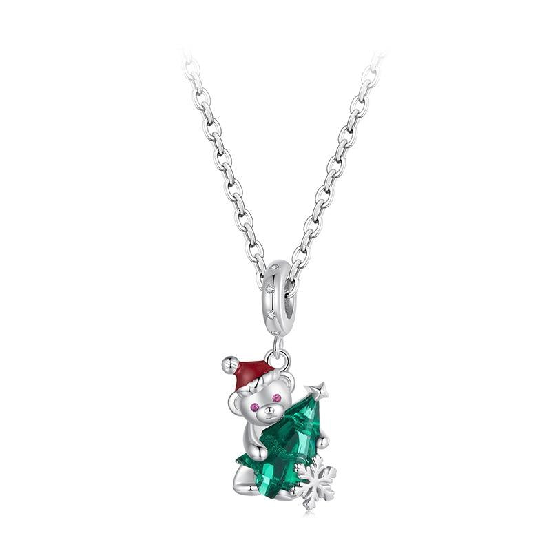 925 Sterling Silver Christmas Bear Pendant 3