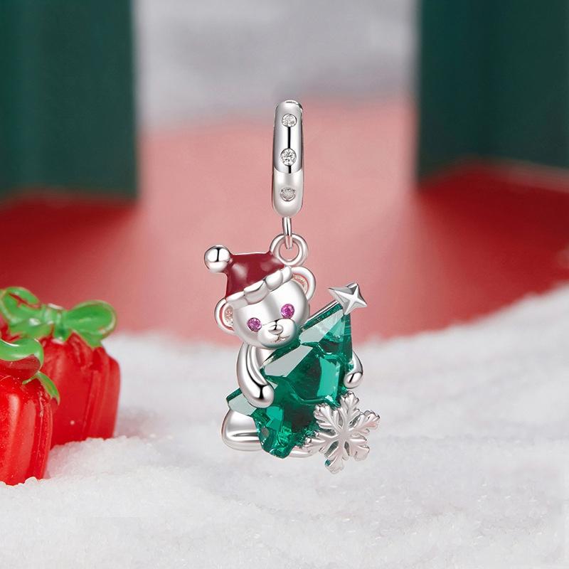 925 Sterling Silver Christmas Bear Pendant 4