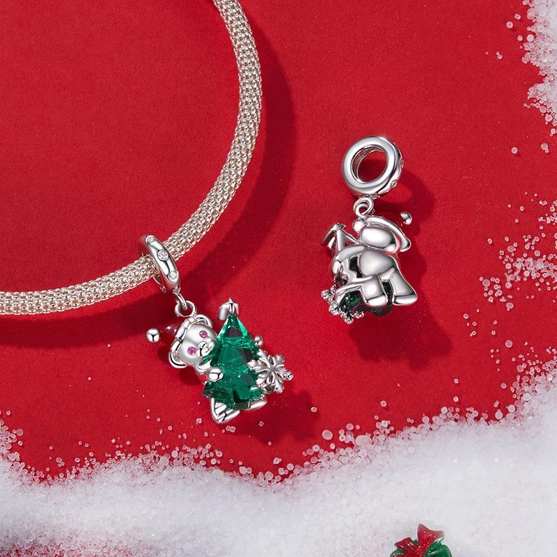 925 Sterling Silver Christmas Bear Pendant 5