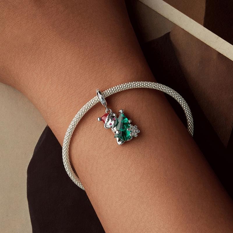 925 Sterling Silver Christmas Bear Pendant 7
