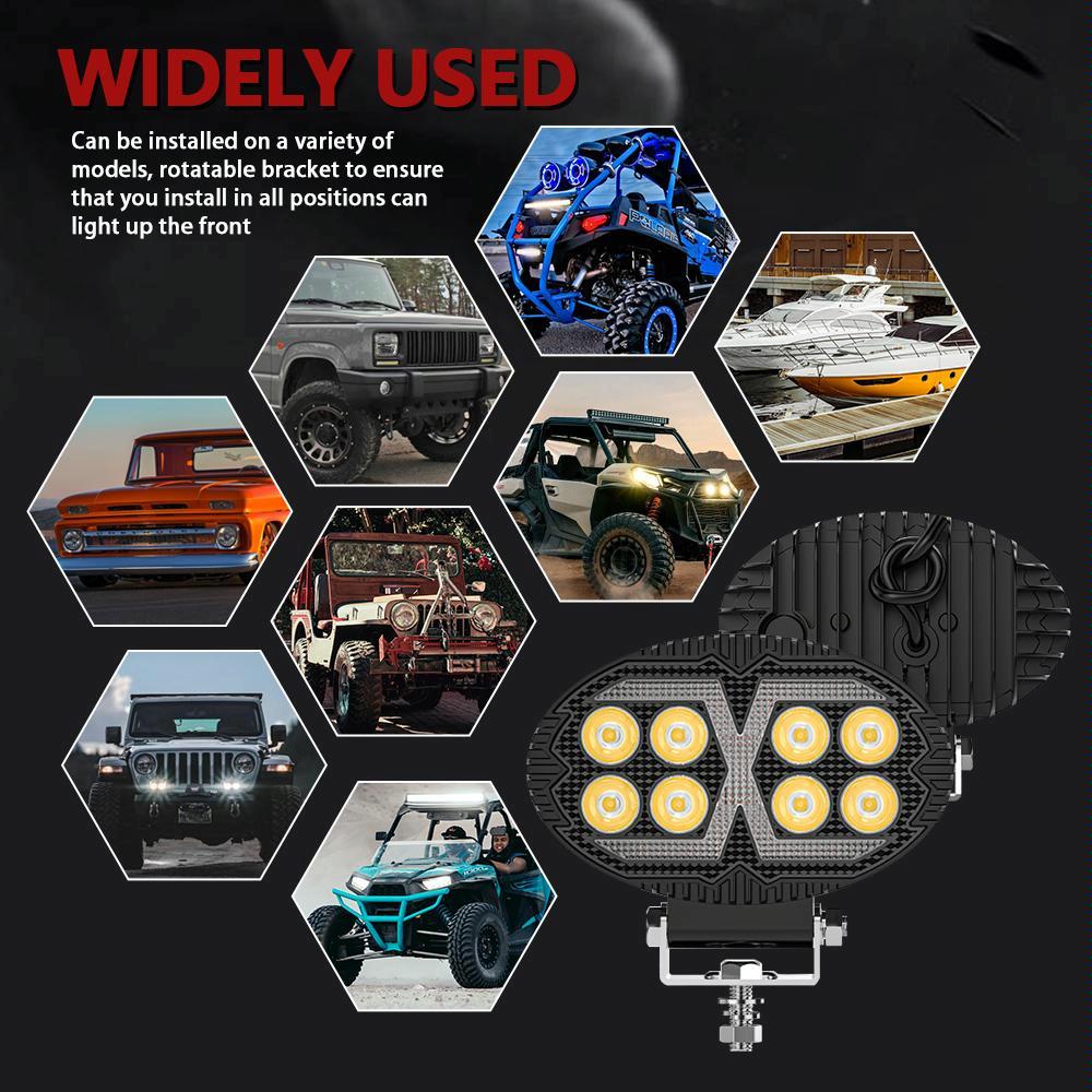 5.5 Inch Elliptical Hybrid X - Shaped Car Work Light 5