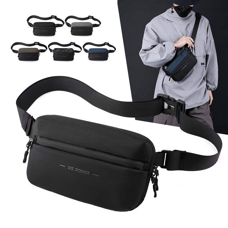 Minimalist Men Chest Bag Outdoor Travel Waist Bag With Shoulder Strap - Dark Blue 3