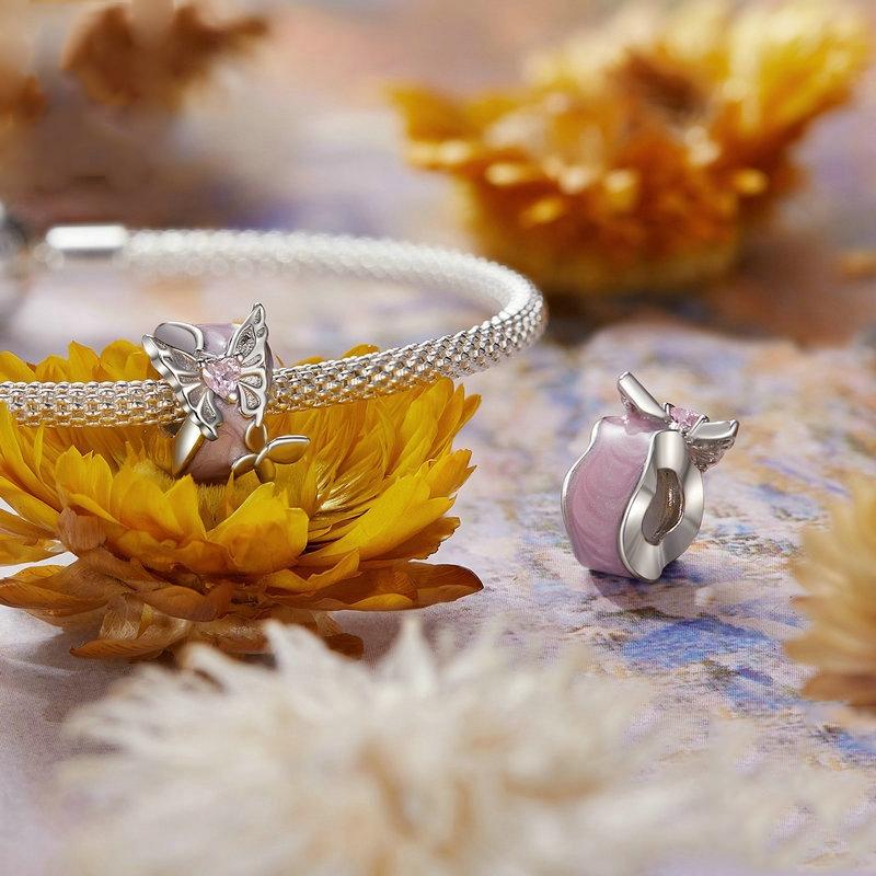 925 Sterling Silver Platinum Butterfly Silicone Diy Beads 3