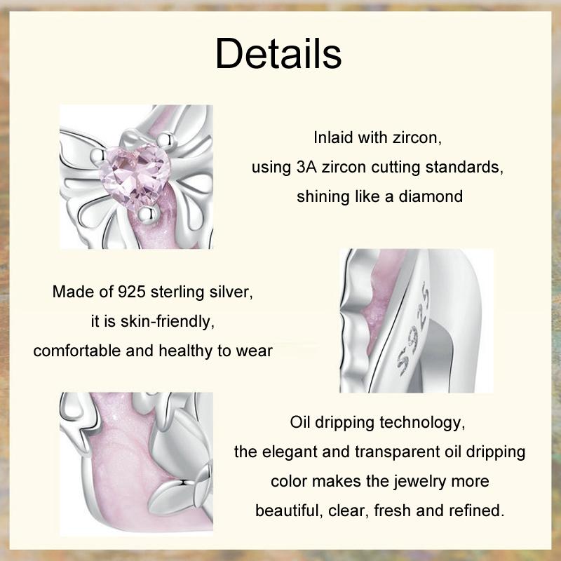 925 Sterling Silver Platinum Butterfly Silicone Diy Beads 6