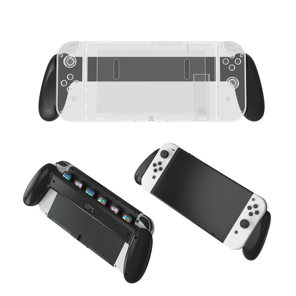 Oled Switch Handle with Game Card Storage - Compact Design - White 3