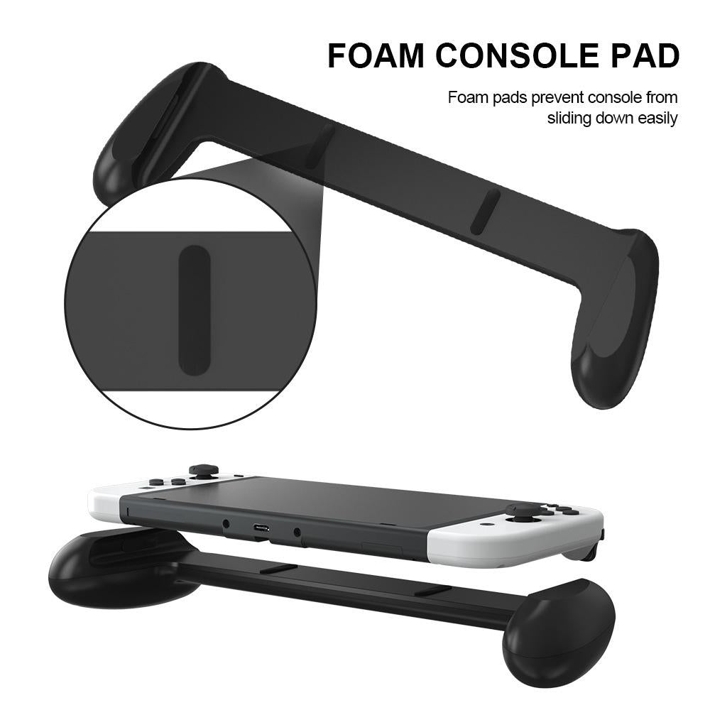 Oled Switch Handle with Game Card Storage - Compact Design - White 6