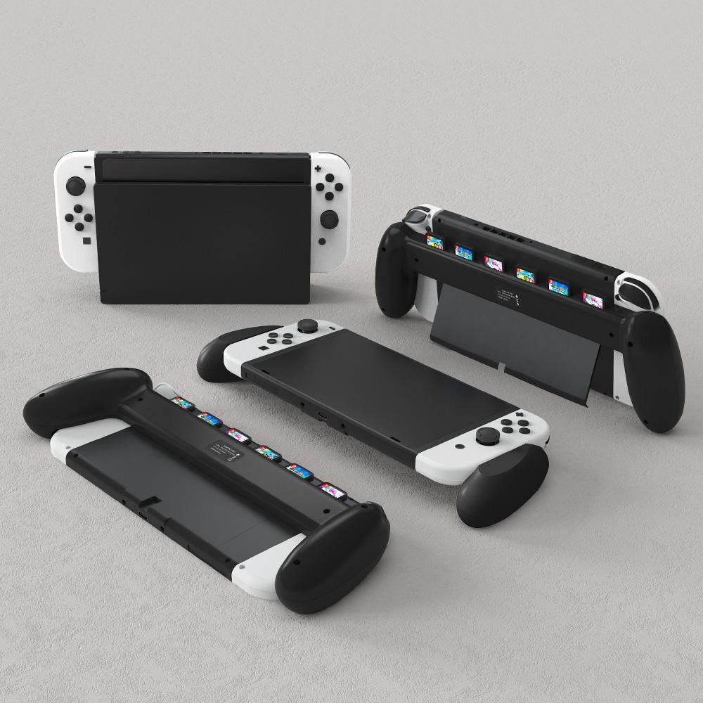 Oled Switch Handle with Game Card Storage - Compact Design - White 8