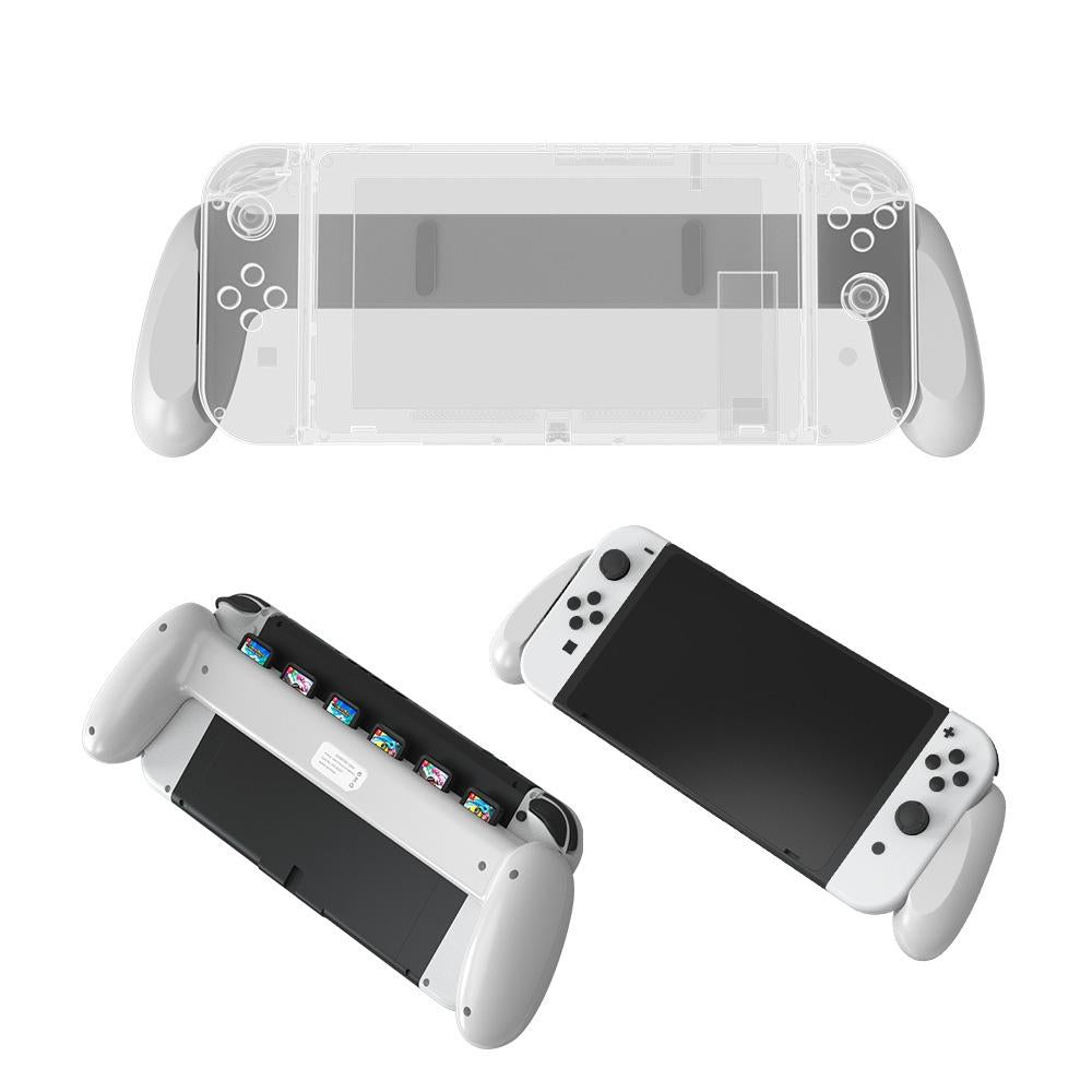 Oled Switch Handle with Game Card Storage - Compact Design - White 10