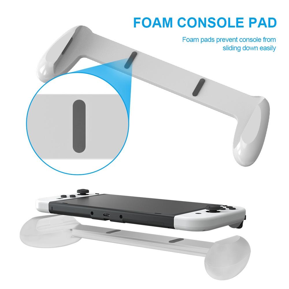 Oled Switch Handle with Game Card Storage - Compact Design - White 13