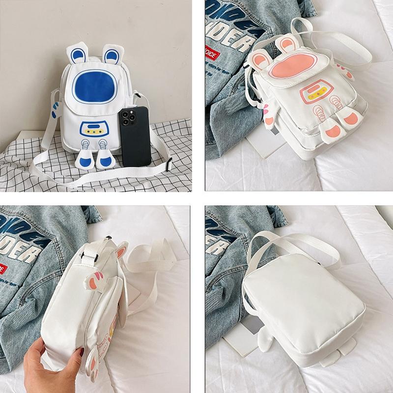 Lightweight Cartoon Crossbody Bag For Students - Blue 5