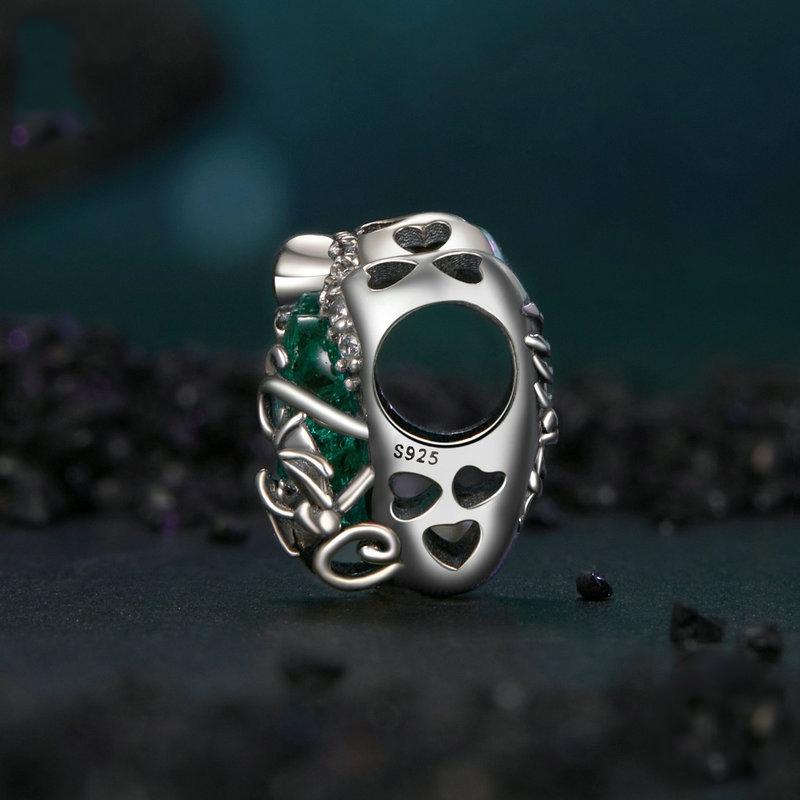 925 Sterling Silver Retro Heart Shaped Beads In 4
