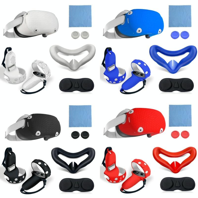 Complete Silicone Controller Cover Set for Meta Quest - 6 Pieces - White 3