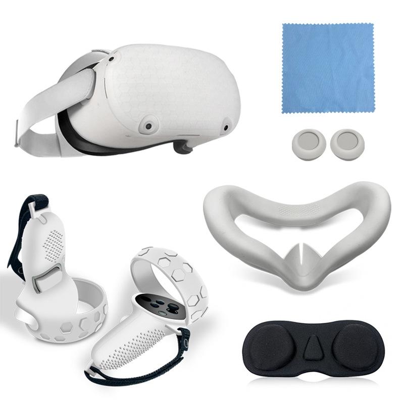 Complete Silicone Controller Cover Set for Meta Quest - 6 Pieces - White 10