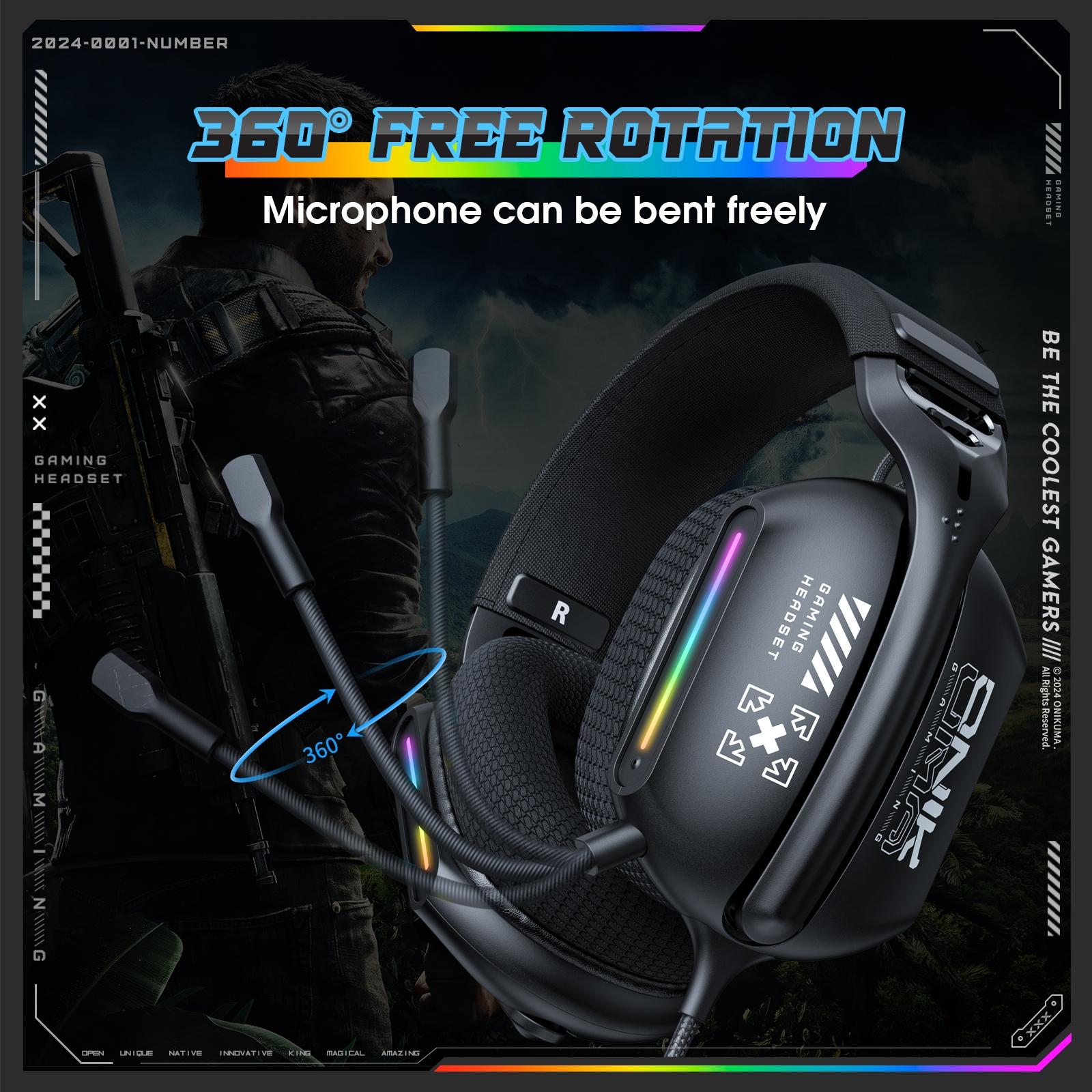 Rgb Gaming Headset With Mic 2.2M Cable Black 8