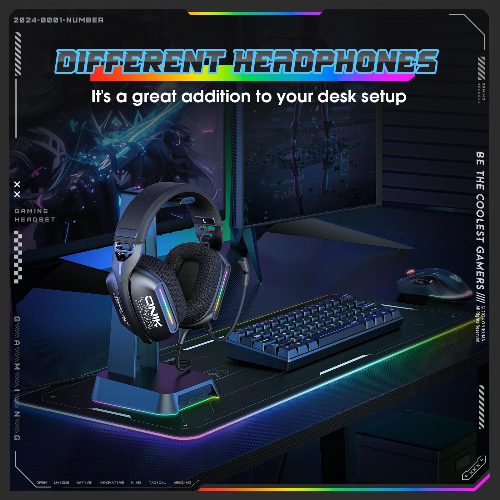 Rgb Gaming Headset With Mic 2.2M Cable Black 9
