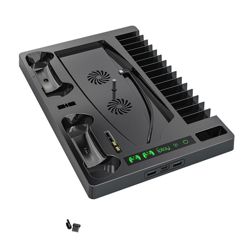 Ps5 Cooling Fan Base with Charging Stand and Disc Holder - Black 4
