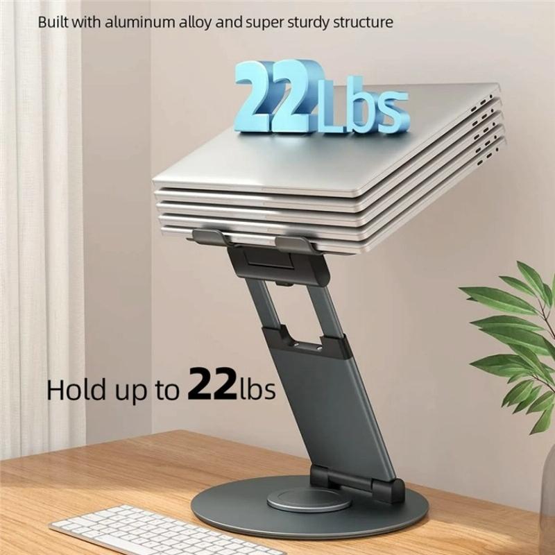 Adjustable 360 Degree Rotating Laptop Stand for 10-17 Inch Devices - Silver 6