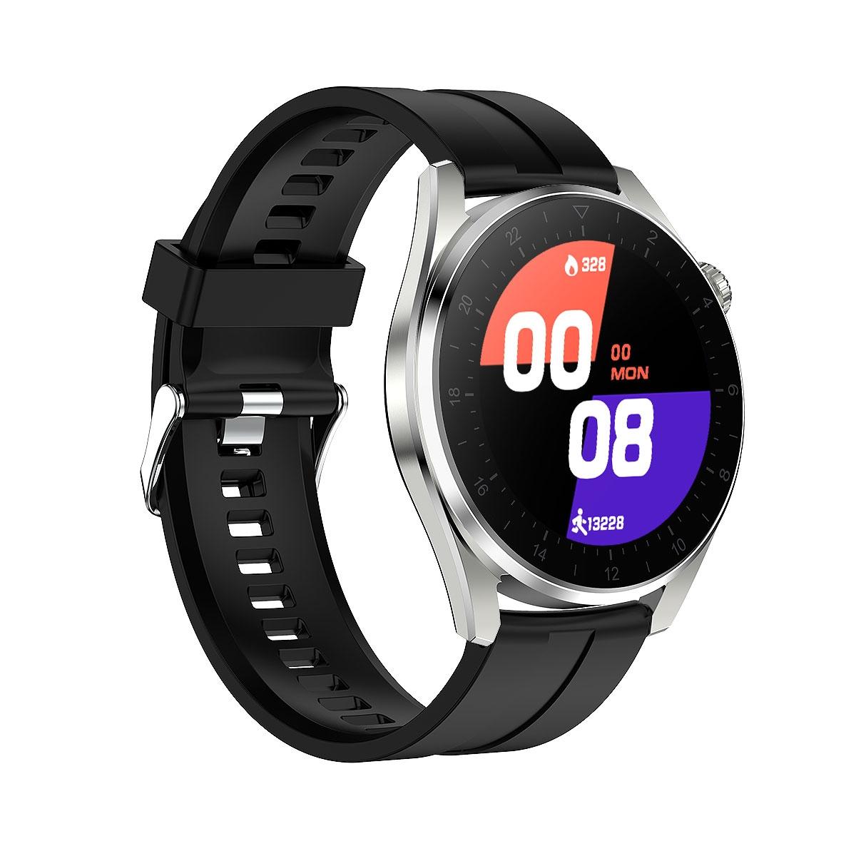 Waterproof Silicone Smartwatch With Colour Display - Black 3