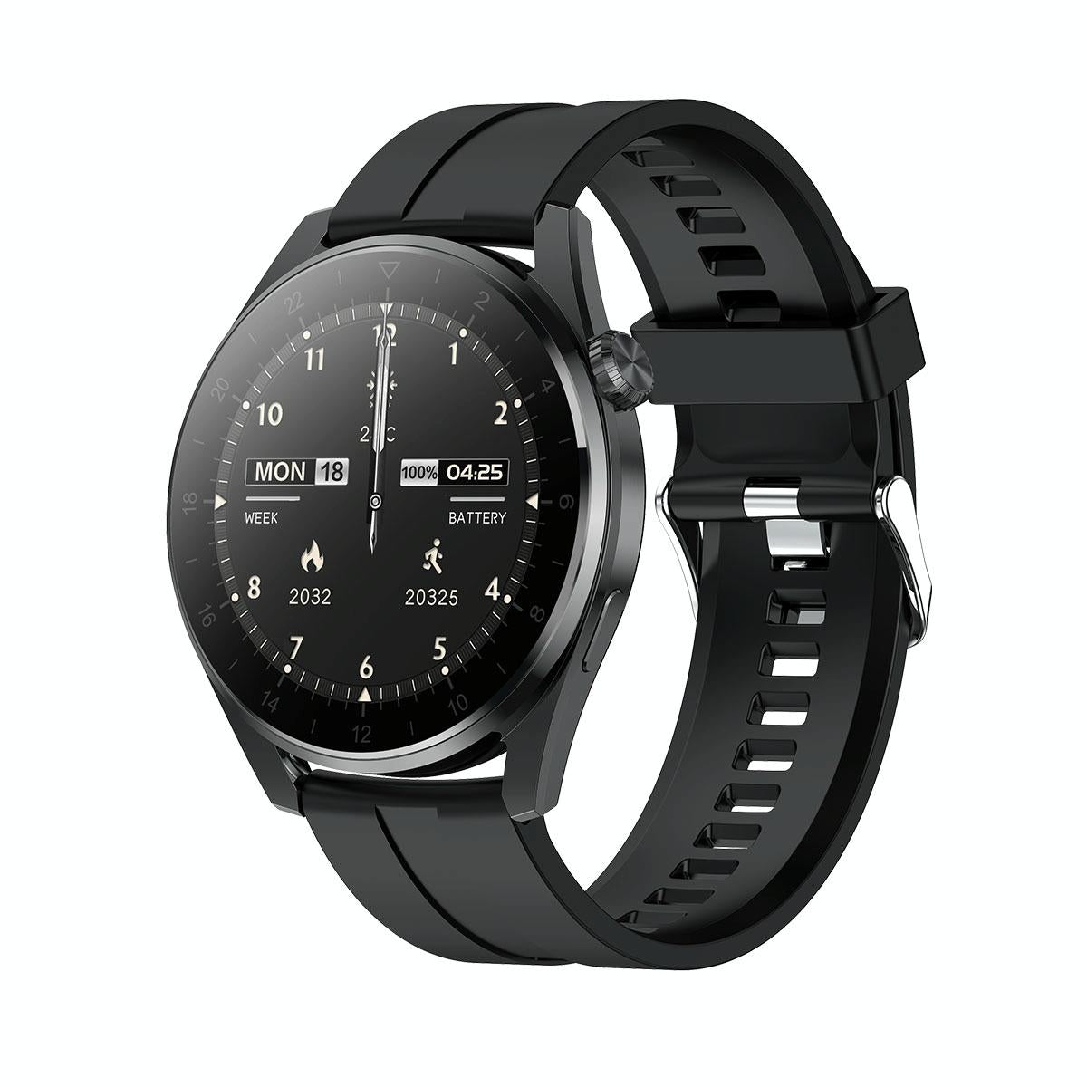 Waterproof Silicone Smartwatch With Colour Display - Black 10