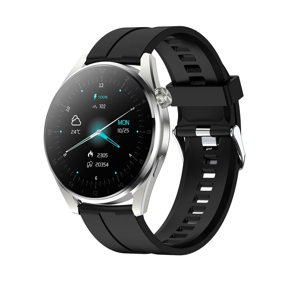 Waterproof Silicone Smartwatch With Colour Display - Black 13