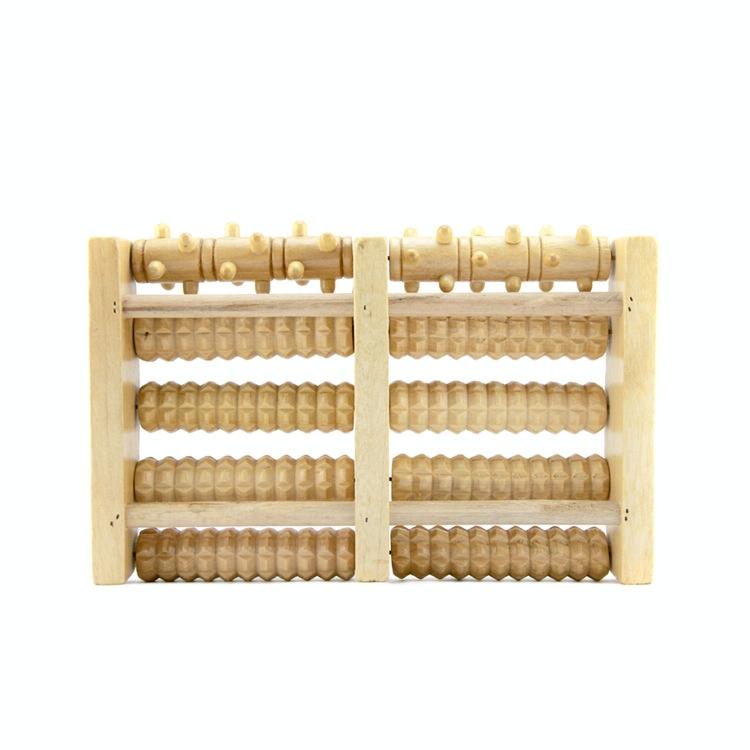 5-Row Foot Massager Wooden Roller 27X19X4.5Cm 3