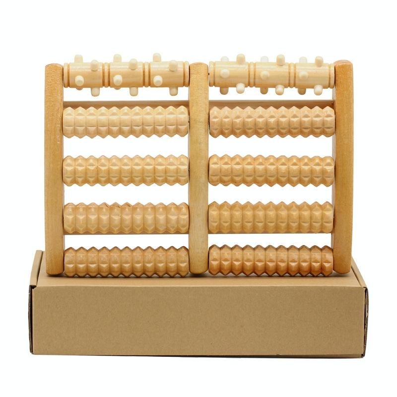 5-Row Foot Massager Wooden Roller 27X19X4.5Cm 4