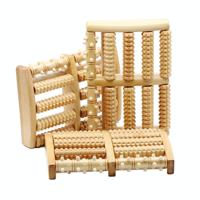 5-Row Foot Massager Wooden Roller 27X19X4.5Cm 5
