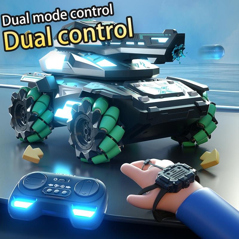 Stunt Water Bomb Battle Armor Rc Car - 2.4g Dual Control - Blue - Single Control 3