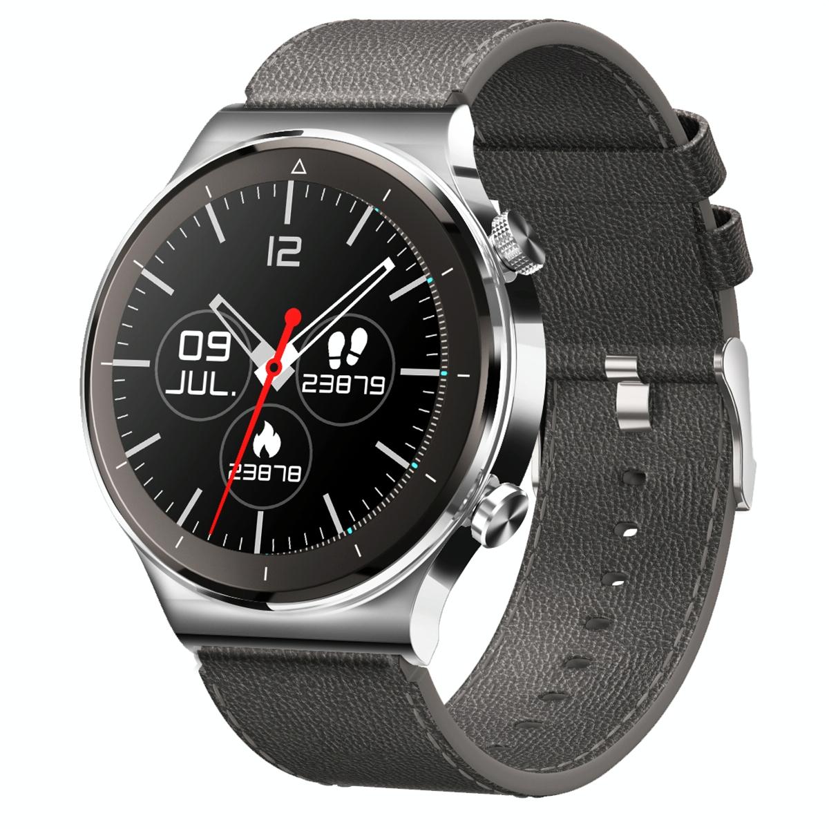 1.28 Inch Touch Colour Screen Smart Watch Black - Leather Black 3