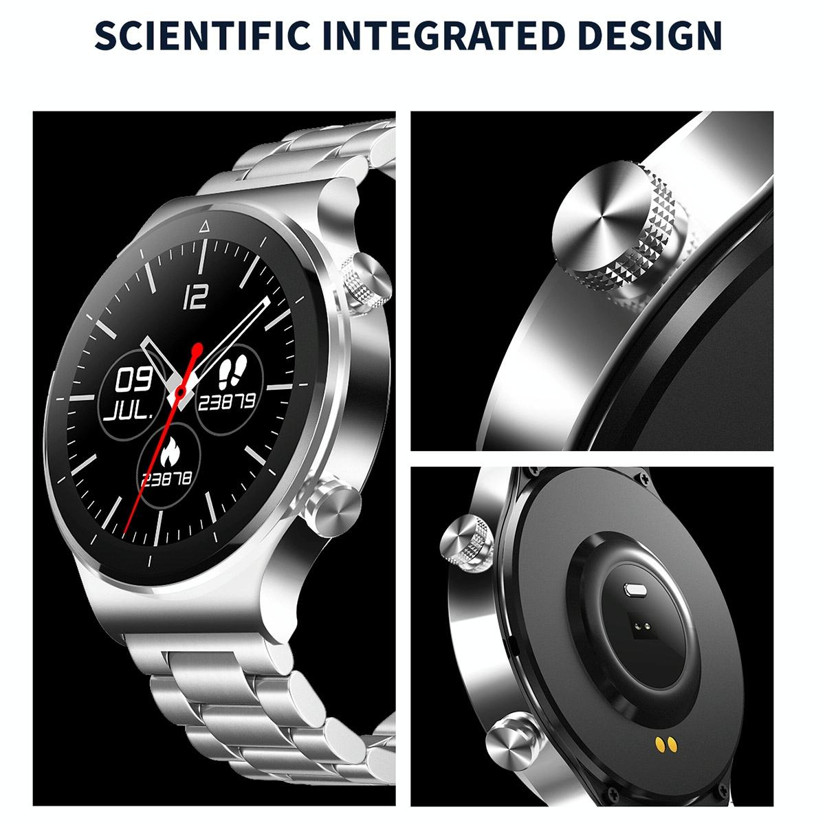 1.28 Inch Touch Colour Screen Smart Watch Black - Leather Black 5