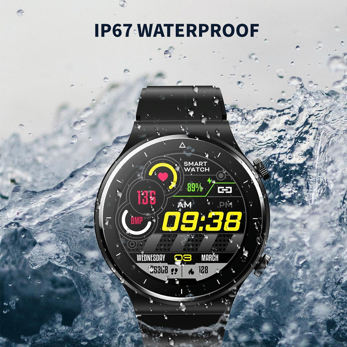 1.28 Inch Touch Colour Screen Smart Watch Black - Leather Black 6