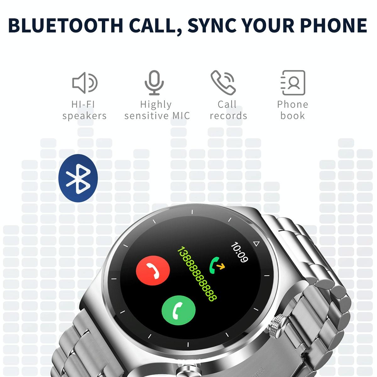1.28 Inch Touch Colour Screen Smart Watch Black - Leather Black 7