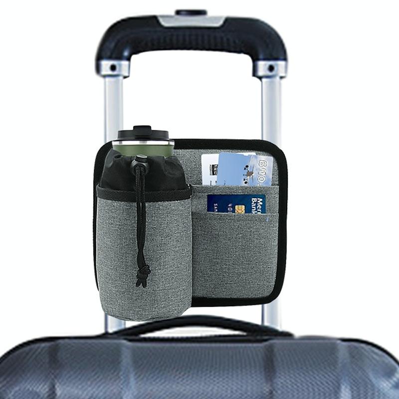 Portable Luggage Bag with Cup Holder - Gray