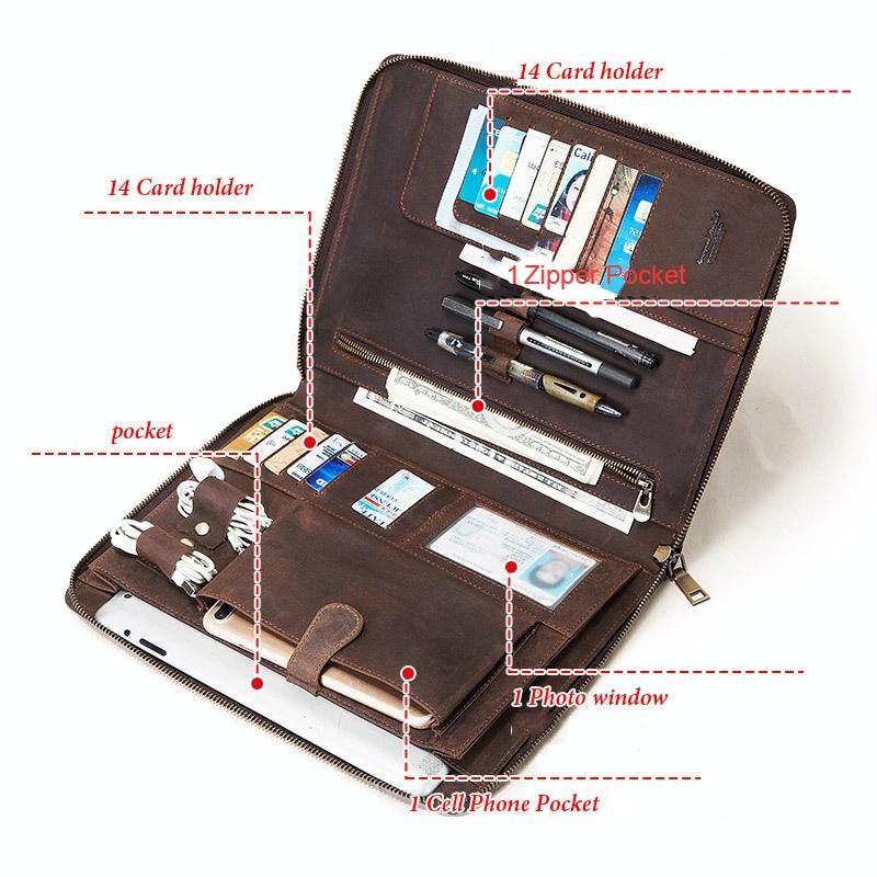 Black Leather Business Handbag for Computer Protection 6