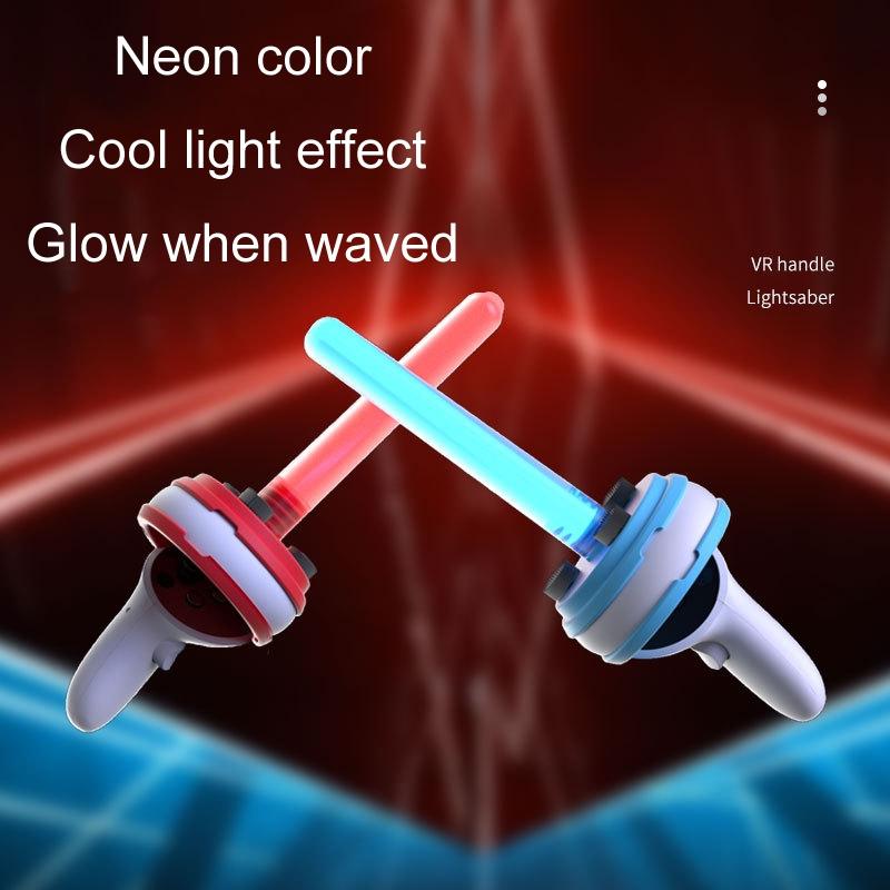Meta Quest Handle Lightsaber Pair with Vr Motion Rhythm - Red / Blue 5