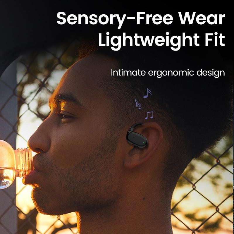 Wireless Single Ear Bluetooth Earphone - Hanging Ear Design - Black 5