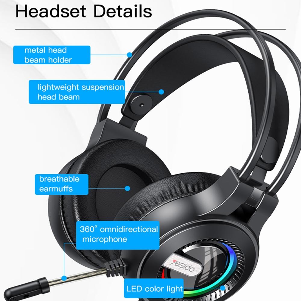 Rgb Gaming Earphones With Head-Mounted Design
