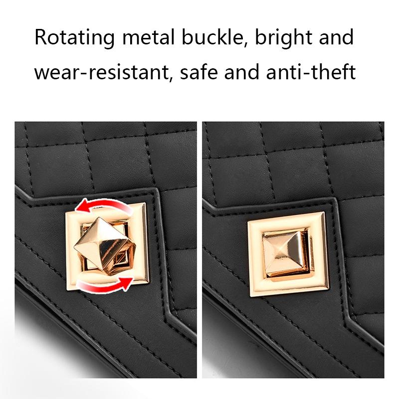 Chic One Shoulder Chain Bag With Diagonal Rhombus Design - White 7